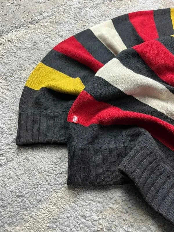 Suéter de gola redonda com estampa de listras pretas e vermelhas Retro Ecko unltd. Masculino tamanho M – photo 6